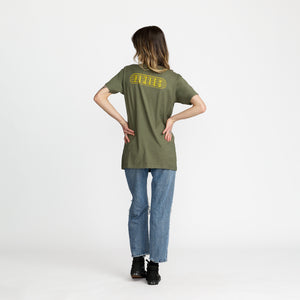 Pixies Lightning Tee back print on model; official Pixies merch by TSURT
