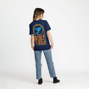 Pixies Arch P Tee back print on model; official Pixies merch by TSURT