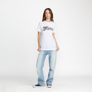 Pixies Primitive P Tee back print on model; official Pixies merch by TSURT