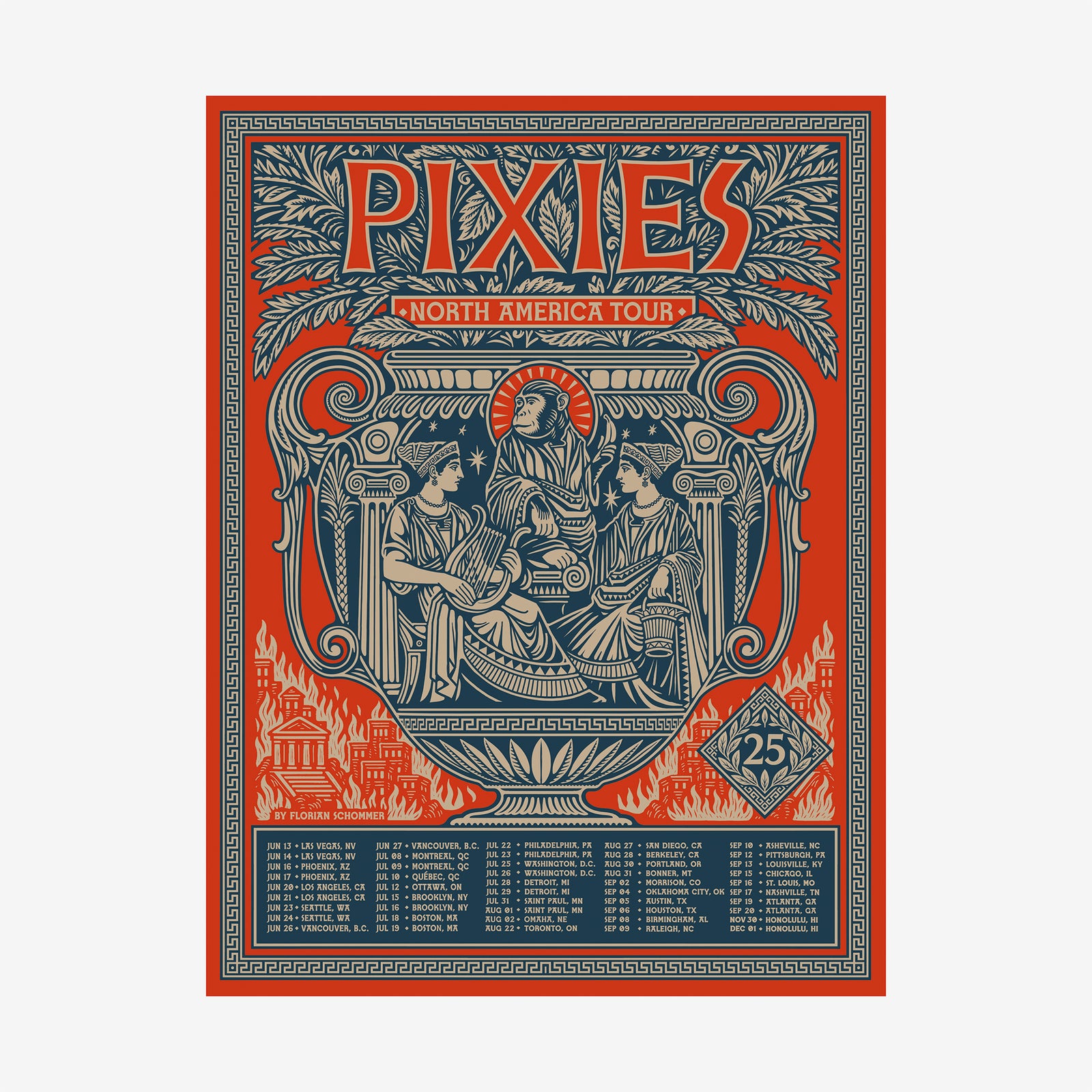 Pixies 2025 North America Tour Poster official Pixies merch by TSURT